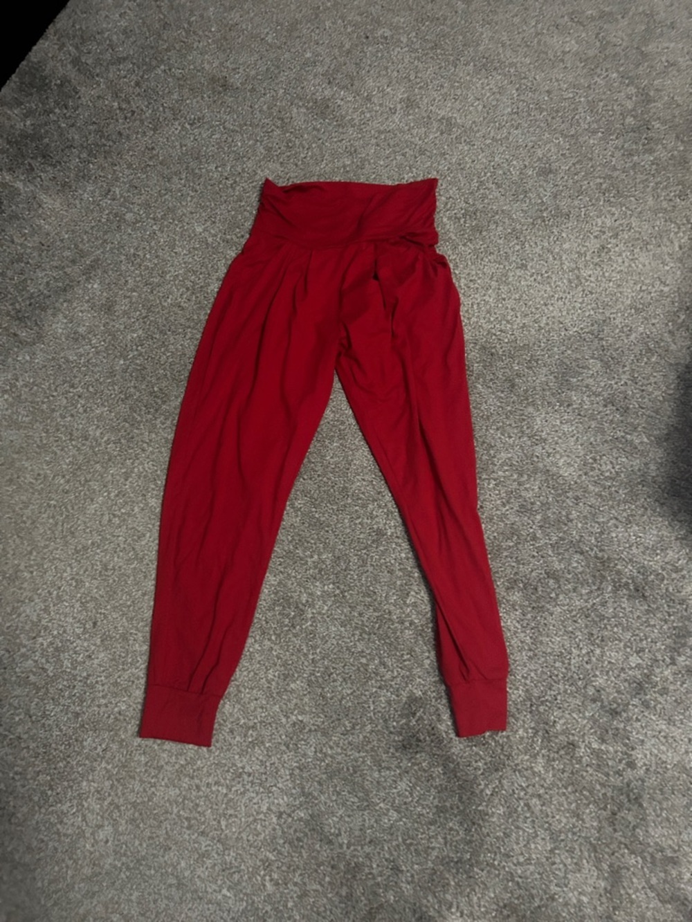 High-Waist Red Jogger Pants for Women